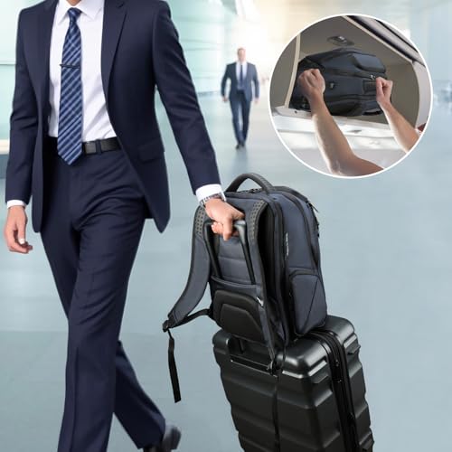 Swissdigital Design Men's Laptop Backpack for College and Business Travel with Integrated USB Charging Port and RFID Protection Fits Laptops up to 15.6 inch, Blue | SD1695-12 - color: Blue
