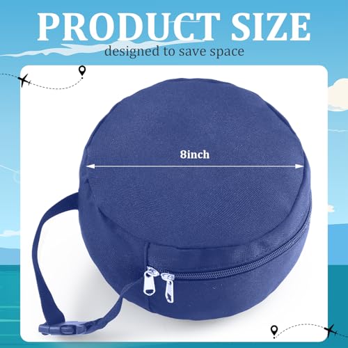1 Pcs Travel Neck Pillow Bag Compact Travel Neck Carrying Case Bag for Airplane Train Journey Quick Release Clasp Attaches to Luggage Purse Backpack, Pillow Not Included(Blue) - color: Blue