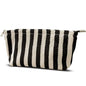 HAPPYHEIDI Small Black White Stripe Makeup Brush Bag Zipper Pouch Women Girls Purse Organizer,Canvas Lined, Premium Zipper - color: Classic Black White Stripes Medium