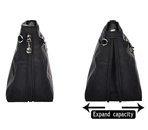 Vercord Expandable Nylon Handbag Purse Organizer Insert Liner Shaper Bag In Bag Black Large - color: Black, size: Large