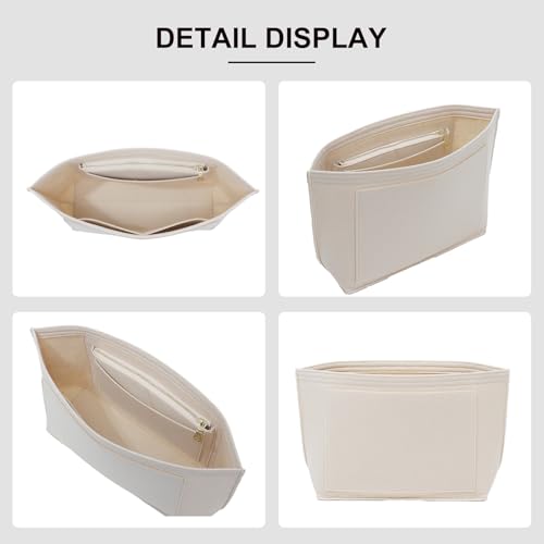 Purse Organizer Insert Compatible with Longchamp Le Pliage M Top Handle Tote Bag, Beige/SM - color: Beige, size: M Tote Bag (Top Handle)