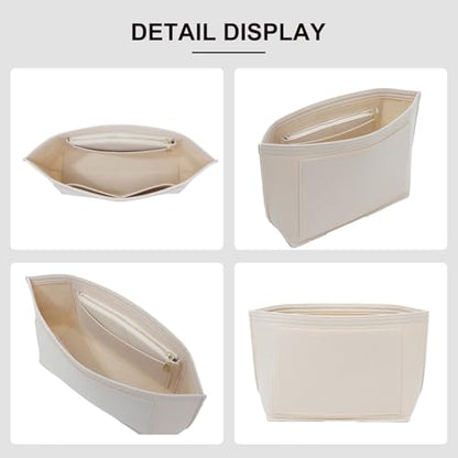 Purse Organizer Insert Compatible with Longchamp Le Pliage M Top Handle Tote Bag, Beige/SM - color: Beige, size: M Tote Bag (Top Handle)
