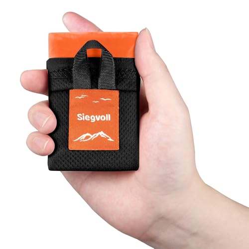 Pocket Picnic Blanket for 1-2 Persons, 43.3x55.12″(2.54oz) Super Light Compact Beach Blanket,SandProof Waterproof Portable Beach Picnic Mat for Outdoor Hiking Camping Travel Festival (orange) - color: K Orange (Black Pack)