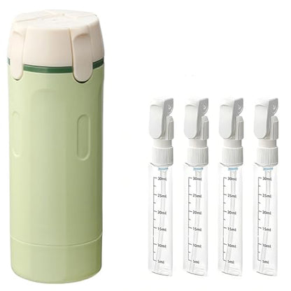 4 in 1 Travel Dispenser, 4 Pack 1OZ/30ML Travel Bottles with Stickers for Toiletries, Leak Proof Travel Size Containers, Portable for Shampoo Lotion Conditioner Cream Green