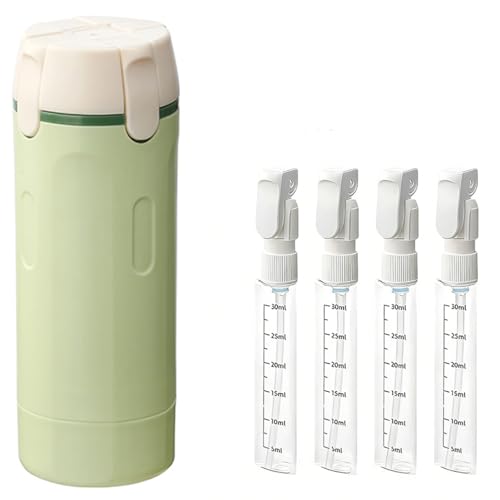 4 in 1 Travel Dispenser, 4 Pack 1OZ/30ML Travel Bottles with Stickers for Toiletries, Leak Proof Travel Size Containers, Portable for Shampoo Lotion Conditioner Cream Green