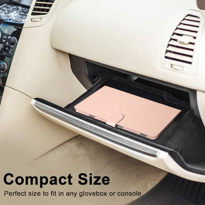 RSAquar Vehicle Glove Box Organizer - Car Document Holder for Cards, Driver License & Essential Documents, JD-Rose Gold - color: JD-Rose Gold