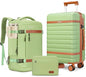 Luggage Sets 3 Piece with Spinner Wheels, Lightweight PC Hardside Suitcase with TSA Lock & YKK Zippers, 20 Inch Carry On Luggage with Travel Bag for Men and Women, Avocado Green - color: Avocado Green, size: 3 Piece Set (20inch)