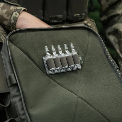 M-Tac Modular Ampoule Organizer Insert | Tactical Insert with Elastic Loops & Loop Velcro Backing | Fits Medical Kits & Backpacks, 5 Slot - color: Ranger Green, size: 5 ml