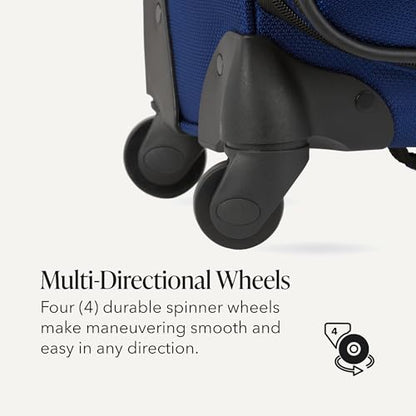 SWISSGEAR Sion Softside Expandable Spinner Luggage Durable Lightweight Travel Suitcase, Blue, Checked-Large - color: Blue, size: Checked-Large