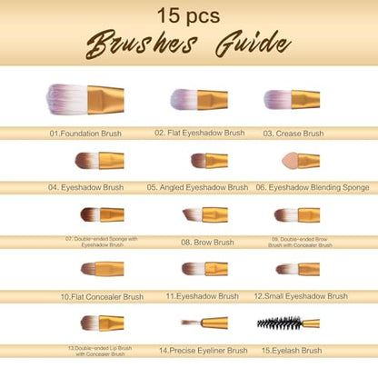 UCANBE Makeup Eyeshadow Palette + 15Pcs Brush Set, Pigmented 86 Colors Make Up Pallet with Brushes, Matte Shimmer Glitter Palettes Valentine's Day Gift, Eye Shadow Highlighter Contour Blush Beauty Kit - color: With Brush Set