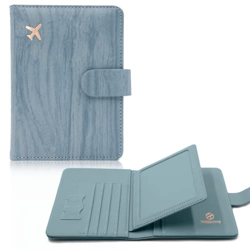 Melsbrinna Rfid Passport Holder for Travel women/Men, Cute Passport Wallet Rfid Blocking Card Slots, Rfid Passport Cover/CaseTravel Wallet, Passport Book Holder (1, Blue1) - color: Blue1
