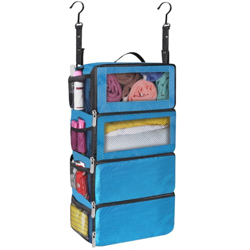 Hanging Travel Luggage Organizer Travel Bag Packing Organizers Luggage Organizer for Suitcase Carry on Closet Hanging Packing Cubes for Travel (Blue) - color: Blue