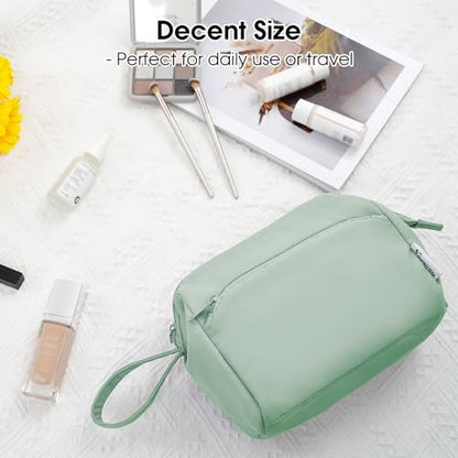 Narwey Wide-open Makeup Bag Women Girls, Travel Toiletry Bag for Women Cosmetic Bag Organizer Make up Bag with Compartments Toiletries Medicine Bag (Mint Green) - color: Mint Green