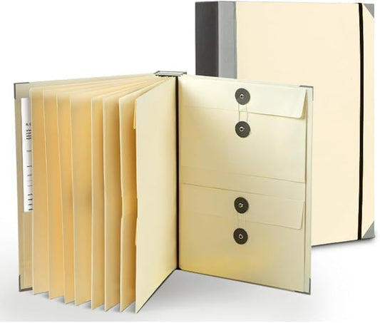 Important Document Organizer - Expandable Accordion File Binder with Labels for Important Papers Passports Birth Certificates 10 Pocket File Folder for Home Office Travel (Document Organizer, Khaki) - color: Khaki