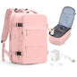 Vacuum Backpack Travel with Pump,Vacuum Seal Bags for Clothing Travel,18×14×8 Personal Item Travel Bag Flight Approved,Pink - color: A15-pink-with Pump