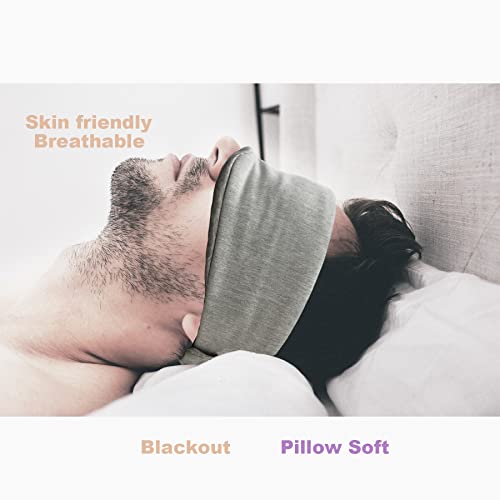 Fan Wu 100% Breathable Cotton Sleep Mask – Zero-Pressure Eye Mask for Side Sleepers | 99% Blackout for Travel & Home Use - Includes a Premium Travel Pouch