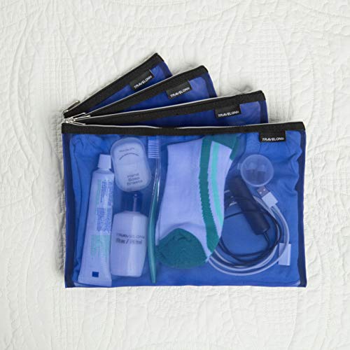 Travelon Set of 4 Mesh Pouches, Gray, 9.5 x 12.75 x 0.5 - color: Gray