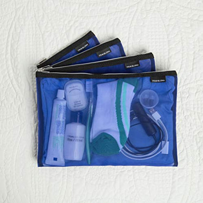 Travelon Set of 4 Mesh Pouches, Gray, 9.5 x 12.75 x 0.5 - color: Gray