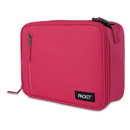 PackIt(R) Freezable Classic Lunch Box, Magenta, Built with EcoFreeze(R) Technology, Collapsible, Reusable, Zip Closure With Zip Front Pocket and Buckle Handle, Designed for Fresh Lunch On the Go - color: Magenta