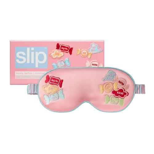slip Besties Contour Sleep Mask | Pure Silk, 100% Mulberry Silk | Contoured Design | Soft, Gentle on Skin, Adjustable Strap for Perfect Fit | Ideal for Restful Sleep - color: Besties