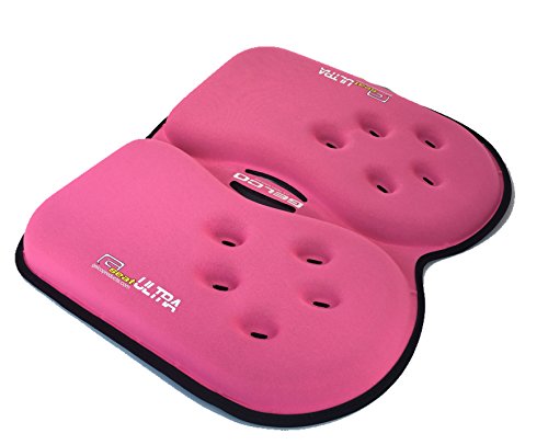 GSeat Ultra Large Gel and Foam Coccyx Seat Cushion for Back Pain Relief, Sciatica, Low Back, Tailbone-Pain, Pressure Relief, Seat Pad for Office, Home, Driving, Meditation Anywhere You Sit (Pink) - color: Pink
