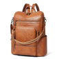 Shrrie Vegan Leather Laptop Backpack for Women 15.6 inch Work Backpack Fashion Travel Backpack Purse for Business College - color: Brown02