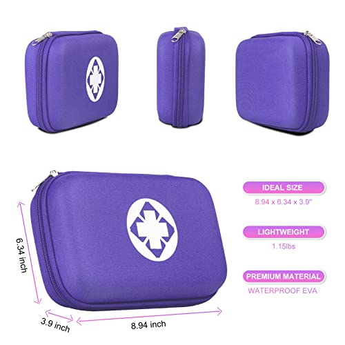 Small-Waterproof Car First-Aid Kit Emergency-Kit - Purple 273Piece Camping Equipment for Camping Hiking Home Travel YIDERBO - style: Purple-273Pcs