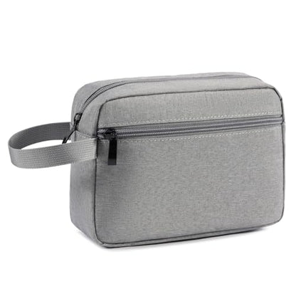 Travel Hanging Toiletry Bag with Carry Handle - Water-Resistant Small Cosmetic Organizer for Men & Women, Makeup, Shaving Kit, Gym & Travel Essentials (Grey) - color: Grey