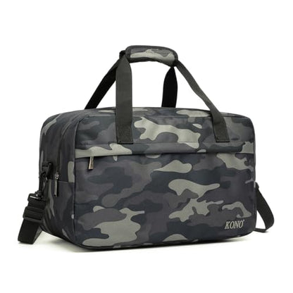 Kono Travel Duffel 20L Under Seat Carry-On Sports Tote Gym Weekender Overnight Bag - 15.75"x9.84"x7.87" Camo - color: Camo, size: M(15.75in x 9.84in x 7.87in)-20L