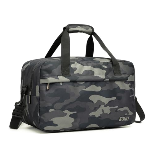 Kono Travel Duffel 20L Under Seat Carry-On Sports Tote Gym Weekender Overnight Bag - 15.75"x9.84"x7.87" Camo - color: Camo, size: M(15.75in x 9.84in x 7.87in)-20L