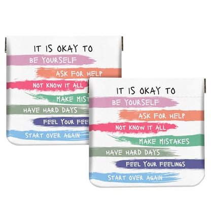 2Pcs PU Leather Small Squeeze Coin Purse Pouch Mini coin Bag Unique And Cute Wallet Cosmetic Bags Change Bag For Women Girls Men （Color font - color: Color font
