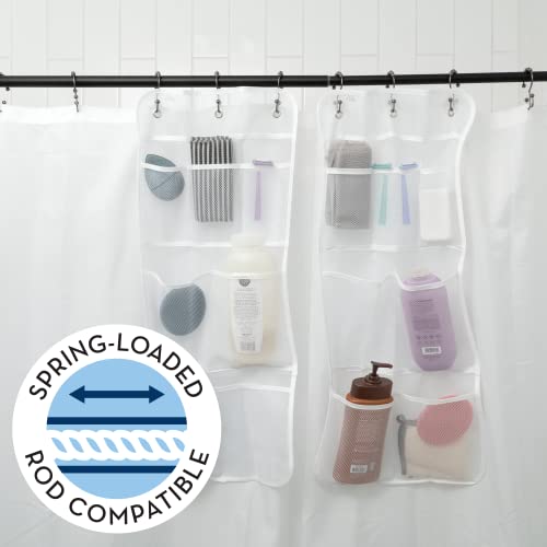 S&T INC. Shower Organizer, Shower Caddy & Bathroom Organizer, 2 Pack, White | Quick Drying Mesh, 7 Pockets to Hold Shampoo, Soap, Loofah, and Cruise Ship Essentials - color: White