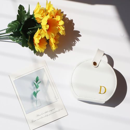 Travel Jewelry Case,Personalized Jewelry Box,Elegant Half-Moon Design with Personalized Golden Initial Case,Personalized Gifts for Women,Jewelry organizer;Personalized Gifts for Women or Friends(D) - style: D