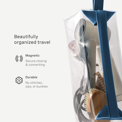 Cadence Parcel - Clear Kit with Magnetic Closure - Durable and Leak-Resistant Travel Toiletry Kit - Extra Large Cove Parcel - color: Cove, size: Extra Large