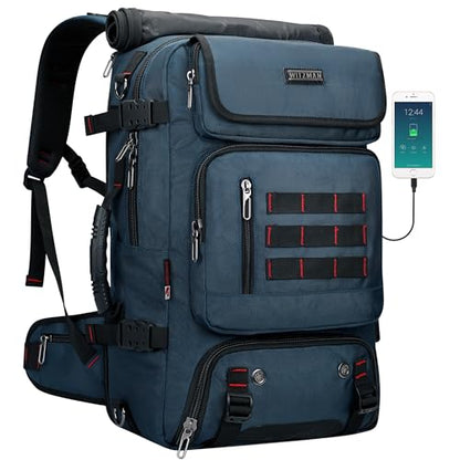 WITZMAN Carry on Travel Backpack for Men Women Airline Approved Convertible Nylon Duffle Backpack Luggage Bag (B682 Blue) - color: 04.blue