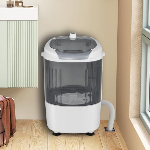 ARLIME Mini Washer and Dryer Combo, 5.5 Lbs Mini Laundry Washer, Semi-automatic Washer with Drain Hose & Spin Tub, Small Washing Machine for Drom RV Apartment (Grey) - color: Grey