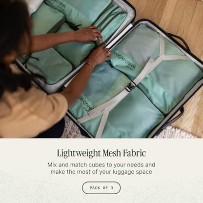 Eagle Creek Pack-It Reveal Cube Set - Packing Cubes for Compartmentalizing Luggage - Durable - Ultra-Lightweight - Water-Resistant - Easy Grab Zipper Pull - Mesh Windows - Willow Green - XS/S/M - color: Willow Green