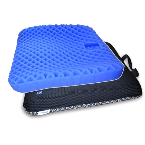 Gel Seat Cushion 1.8 Inch Thick Seating Pad Orthopedic Chair Cushions for Pressure Relief Gel Pads for Office Chair, Car, Home, Wheelchair, Kayak Cushion, Stadium Cushion