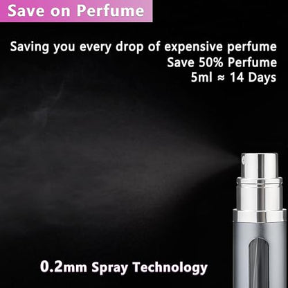 Refillable Perfume Atomizer Travel Bottle 5ml Leakproof Luxury Travel Perfume Refillable Bottle, Portable Perfume Atomizer (Gray) - color: Gray