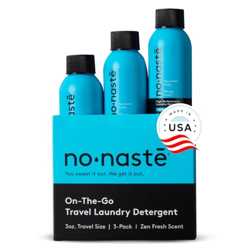 Nonaste Performance Travel Laundry Detergent - Zen Fresh, 3 Fl Oz (Pack of 3), 9 Loads - Travel Size Laundry Detergent for Workout Clothes & More - TSA Compliant Travel Size Toiletries - size: 3 Fl Oz (Pack of 3)