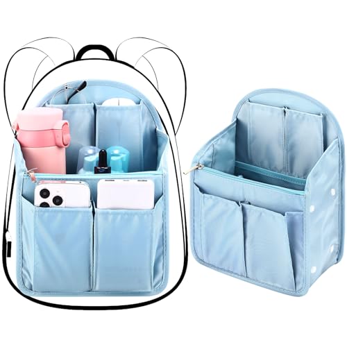 Sweetude 2 Pcs 7.9 x 4.8 x 11 Inch Mini Backpack Organizer Insert Small Shoulder Bag Divider for Rucksack Handbag Shoulder Bag Purse(Light Blue) - color: Light Blue