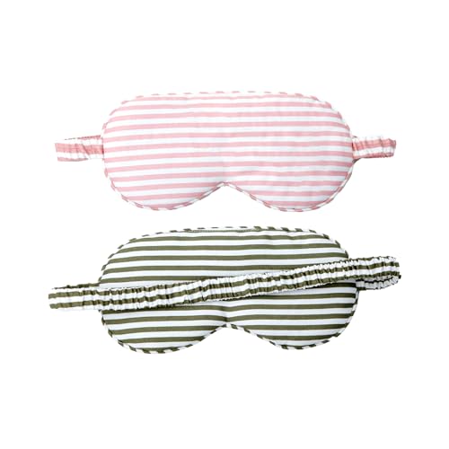 HBHLFZ Sleep Mask 2 Pack - Bamboo Viscose Fiber Sleeping Eye Mask - with Elastic Band/Headband - Comfort Sleeping Shade - for Nighttime Sleeping, Traveling & Napping（Pink，Green） - color: Pink&green