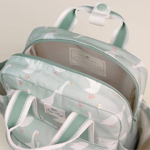 Itzy Ritzy Toddler Backpack - Daycare Bag - Features Adjustable Shoulder Straps, 2 Side Pockets & Spacious Interior with Wipeable Fabric Lining & Name Label, Goose - color: Goose