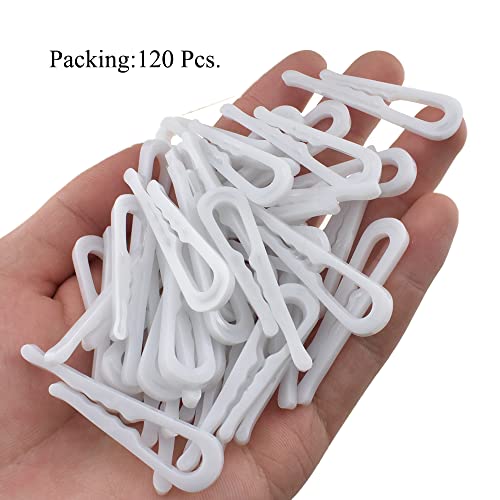 HAHIYO 2inch/50mm 120Pcs White Plastic U Shape Alligator Clip, Clothespin Fabric Clip Garment Shirt Folding Clip with Teeth for Sewing Room Folding Sock Tie Pant Securing Fabric to Comic Book Board - size: White - 2.0 inches - 120 Count - With Teeth