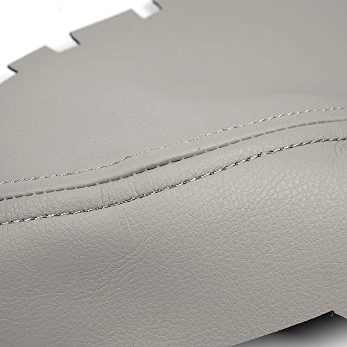 PIT66 PU Leather Front Door Panels Center Consoles Armrest Covers, Compatible with 09-15 Honda Pilot Left Right Side Gray