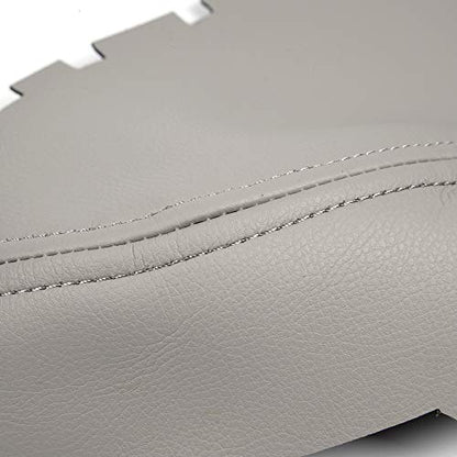 PIT66 PU Leather Front Door Panels Center Consoles Armrest Covers, Compatible with 09-15 Honda Pilot Left Right Side Gray