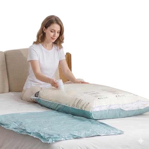 Vacuum Storage Bags for Clothing - NeatNest 6 pack Large Flat Bags (31.5"×39.4") for Comforters, Blankets, and Winter Clothes, Airtight Compression with Vacuum or Hand Press, Durable and Reusable - color: Flat large x 6