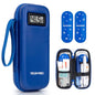 YOUSHARES Insulin Cooler Travel Case with Temperature Display - Refrigerated Medicine Cooling Bag with 2 TSA Approved Ice Pack, Medication Pen Diabetic Supplies Organizer for Trip and Daily - color: 02 Blue