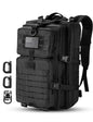 Hannibal Tactical MOLLE Assault Backpack, Tactical Backpack Military Army Camping Rucksack, 3-Day Pack, D-Rings, Black with Gray Patch - color: Black With Grey