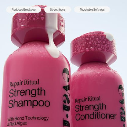 Eva NYC Repair Ritual Hair Care Travel Set - Shampoo, Conditioner & Leave In Treatment - Strengthen + Restore Dry, Damaged Hair with Bond Technology, Red Algae, Bamboo - Travel-Size Trio - style: Repair Ritual Strength Travel Size Set